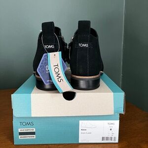 TOMS Reese Black Suede Ankle Boot
